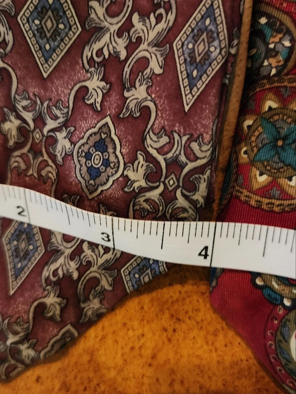3pc Men’s 100% Silk Tie Lot American Traditions USA Burgundy Paisley Medallion